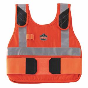 CHILL-ITS BY ERGODYNE 6215HV Cooling Vest, Cold Pack Inserts, M, Orange, Cotton, Up to 4 hr | CQ8XWB 49CT37