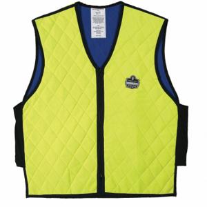 CHILL-ITS BY ERGODYNE 6665 Cooling Vest, Evaporative - Soak, M, Green, Nylon, Up to 4 hr, Zipper | CQ8XWH 2EMK7