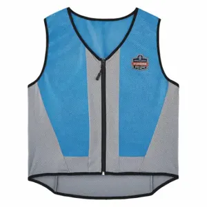 CHILL-ITS BY ERGODYNE 6667 Cooling Vest, Evaporative - Soak, XL, Blue, PVA, Up to 4 hr, Zipper | CQ8XWM 56KA70