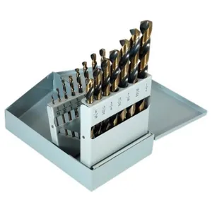 CLE-FORCE C68461 Jobber Length Drill Set, â€Ž1/16-1/2 Inch Size, 135 Deg. Split Point, HSS, 15Pcs/Set | CL2HQN