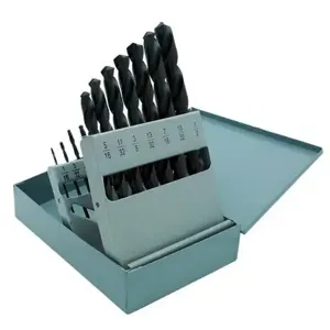 CLE-FORCE C69035 Jobber Length Drill Set, â€Ž1/16-1/2 Inch, 118 Deg. Radial Point, HSS, 15Pcs/Set | CL2JNE