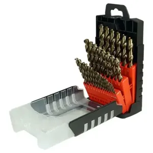 CLE-FORCE C69379 Jobber Length Drill Set, 135 Deg. Split Point, â€Ž1/16-1/2 Inch Size, HSS-CO, 29Pcs/Set | CL2KBM