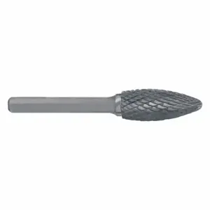 CLE-LINE C17563 Flame Bur SH, Double Cut, 1/4 Inch Shank Dia, 1/2 Inch Head Dia, Length of Cut 1-1/4 Inch | CQ8ZHX 50AX52