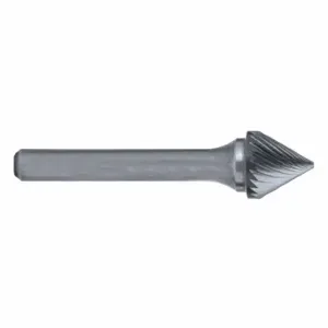 CLE-LINE C17742 Cone Bur, Single Cut, 6.00 mm, 12.70 mm, 6.35 mm, 57.90 mm, Sk-5, 90 Deg. Included Angle | CQ8YJA 50AX65