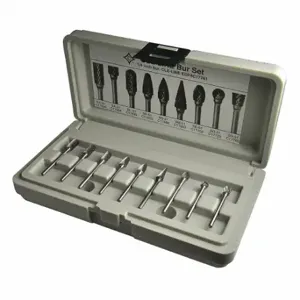 CLE-LINE C17761 Carbide Bur Set, 1/8 Inch Shank Dia, Single Cut | CQ8YJP 50AX63