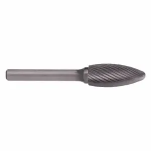 CLE-LINE C17753 Flame Bur SH, Single Cut, 1/4 Inch Shank Dia, 1/2 Inch Head Dia, Length of Cut 1-1/4 Inch | CQ8ZJY 50AX53