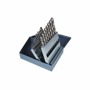 CLE-LINE C18621 Jobber Length Drill Bit Set, 3/8 Inch Smallest Drill Bit Size | CQ8ZLW 50AX73