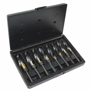 CLE-LINE C21164 Reduced Shank Drill Bit Set, 118 Deg. Drill Bit Point Angle, Split Point | CQ9BXR 50AY16