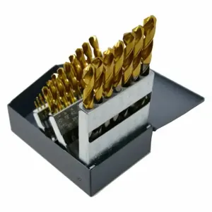 CLE-LINE C66113 Cobalt TIN Tipped Jobber Drill Set, 1/16 Inch Smallest Drill Bit Size, 29 Drill Bits, TiN | CQ8YYZ 60YC19