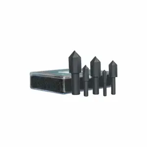 CLEVELAND C00973 Countersink Set, Black Oxide Finish, 1/4 Inch Smallest Body Dia, 5 Pieces | CQ9GME 445M69