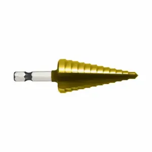 CLEVELAND C20313 Step Drill, 13 Hole Sizes, 1/8 Inch to 1/2 Inch, 1/32 Inch Step Increments, TiN Finish | CQ9XQY 789K39