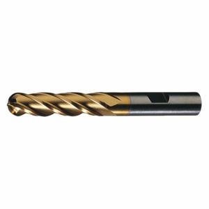 CLEVELAND C33332 Ball End 4 Flutes, 1 Inch Milling Dia, 4 Inch Cut, 6.5 Inch Overall Length, Tin Finish | CQ9DWE 438C34