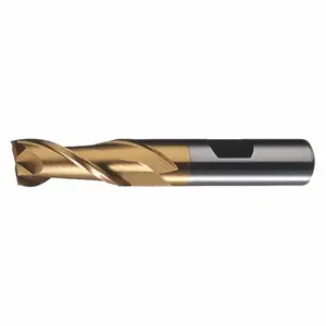 CLEVELAND C40810 Square End Mill, 2 Flutes, Tin Finish, 3/16 Inch Milling Dia, 1/2 Inch Cut | CQ9TGG 438L82