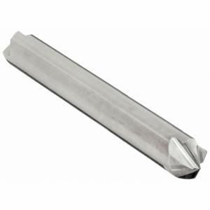 CLEVELAND C60229 Chamfer Mill, Bright Finish, 4 Flutes, 3/8 Inch Milling Dia, 90 Degree Included Angle | CQ9EQH 32ZX65