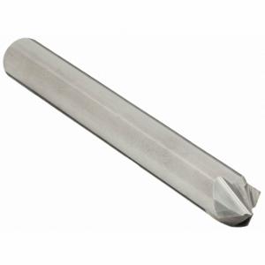 CLEVELAND C66224 Chamfer Mill, Bright Finish, 4 Flutes, 3/8 Inch Milling Dia, 90 Degree Included Angle | CQ9EQG 33GC68
