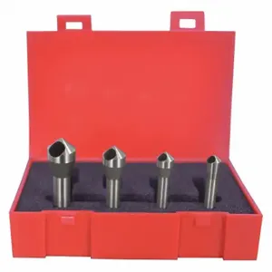 CLEVELAND C94591 Countersink Set, Cobalt, Bright Finish, 5/16 Inch Smallest Body Dia, 4 Pieces | CQ9GMA 445V37