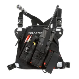 COAXSHER RP201 Radio Chest Harness, DR-1 Commander Dual, Black | CJ8PGK