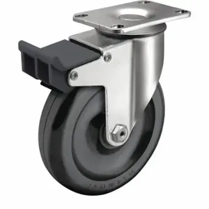 COLSON 2.05256.55 BRK5 Standard Plate Caster, 5 Inch Dia, 6 3/16 Inch Height, Swivel, Polyolefin, C | CR2ATY 56HE16