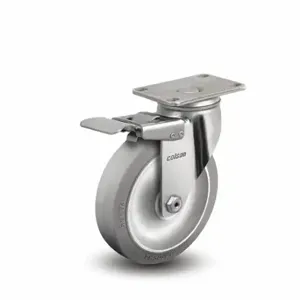 COLSON 2.03456.444 BRK4 Standard Plate Caster, 3 1/2 Inch Dia, 4 11/16 Inch Height, Swivel | CR2AQH 56HD84