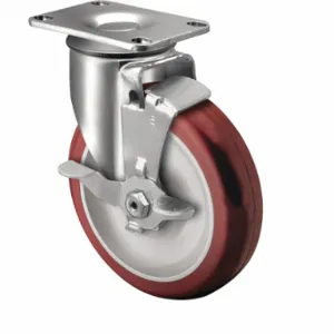 COLSON 2.03356.92 BRK1 Standard Plate Caster, 3 Inch Dia, 4 1/8 Inch Height, Swivel, Polyurethane, C | CR2AUN 56HD79