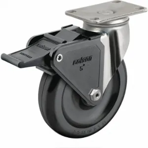 COLSON 2.04456.544 BRK2 Standard Plate Caster, 4 Inch Dia, 5 1/8 Inch Height, Swivel, Polyolefin, C | CR2ATB 56HE06