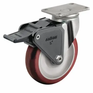 COLSON 2.04456.944 BRK2 Standard Plate Caster, 4 Inch Dia, 5 1/8 Inch Height, Swivel, Polyurethane, C | CR2ATC 56HE08