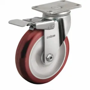 COLSON 2.03456.944 BRK4 Standard Plate Caster, 3 1/2 Inch Dia, 4 11/16 Inch Height, Swivel, Hard, C | CR2AQQ 56HD87