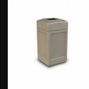 COMMERCIAL ZONE PRODUCTS 732102 Square Waste Container, Beige, 42 Gallon | CR2AXV 618L62