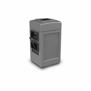 COMMERCIAL ZONE PRODUCTS 755103 Harbor 1 Waste/WSC, Gray, Square, Flat with Top Opening Top, 45 gal Capacity | CR2AXQ 618M20
