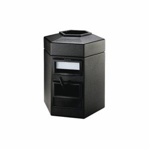 COMMERCIAL ZONE PRODUCTS 755201 Cayman 1 Waste/WSC Center, Black, Hexagon, Flat with Top Opening Top, Black | CR2AYF 618M22