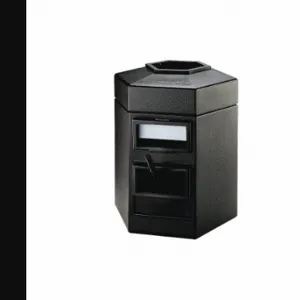 COMMERCIAL ZONE PRODUCTS 755201 Cayman 1 Waste/WSC Center, Black, Hexagon, Flat with Top Opening Top, Black | CR2AYF 618M22