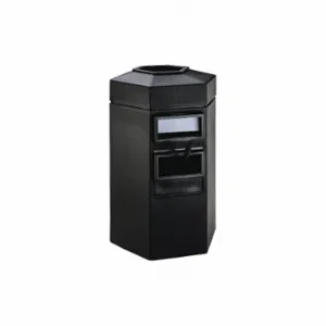 COMMERCIAL ZONE PRODUCTS 755301 Bermuda 1 Waste/WSC Center, Black, Hexagon, Flat with Top Opening Top, Black | CR2AYC 618M23