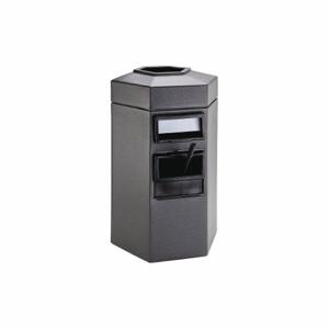 COMMERCIAL ZONE PRODUCTS 755324 Bermuda 1 Waste/WSC Center, Charcoal, Hexagon, Flat with Top Opening Top | CR2AYD 618M24