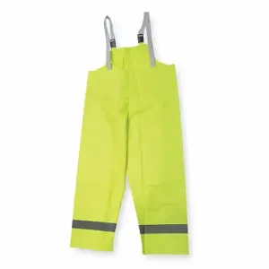 CONDOR 4GE72 Hi-Visibility Rain Bib Overall, ANSI Class E, 3XL, Rain Bib Overall, Snaps | CR2BUU