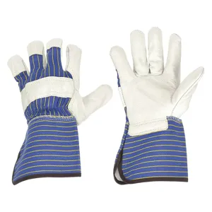 CONDOR 3BA34 Leather Gloves Striped Cotton L Pr | AC8KZH