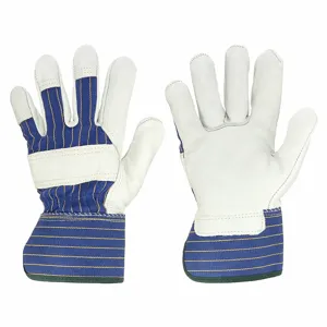 CONDOR 20GZ09 Leather Gloves, Beige / Blue, Wing Thumb Style, Size L | AF6RLH