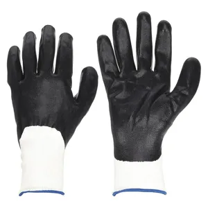 CONDOR 20GZ61 Coated Gloves Nitrile S White/black Pr | AF6RMR