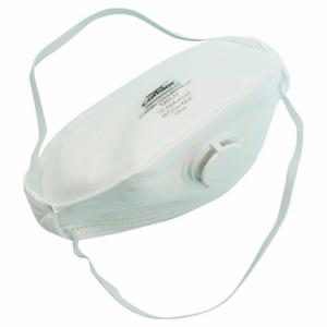 CONDOR 22EL77 Einweg-Atemschutzmaske, einzeln, nicht verstellbar, Metall-Nasenklammer, Standard, weiß, 10 Stück | CR2BRE