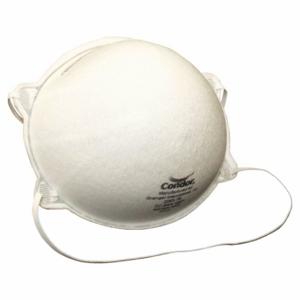 CONDOR 22EL78 Disposable Respirator, Dual, Non-Adj, Metal Nose Clip, Std, White, M Mask Size, N95, 20 PK | CR2BRF