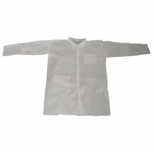 CONDOR 26W799 Disposable Lab Coat, Mandarin Collar, Open Cuff, Polypropylene, White, 3Xl, Condor, 25 PK | CR2DCJ