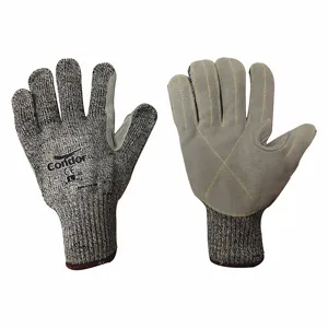 CONDOR 786ER7 Leather Gloves, Size XL, ANSI Abrasion Level 5, Cowhide, Knit Cuff, 1 Pair | CR2CVD