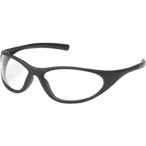 CONDOR 29XU02 Scratch-Resistant Safety Glasses, Black Frame, Clear Lens, Clear Lens | CD2YRF