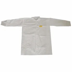 CONDOR 30C590 Disposable Lab Coat, Mandarin Collar, Open Cuff, Microporous Film Laminate, 30 PK | CR2DBC