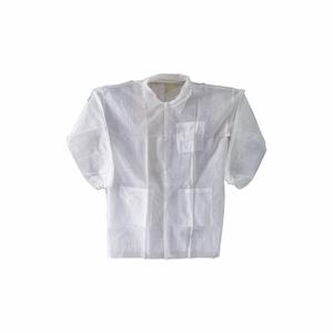 CONDOR 32KF88 Disposable Lab Coat, Mandarin Collar, Elastic Cuff, Polypropylene, White, Xl, 30 PK | CR2DAQ