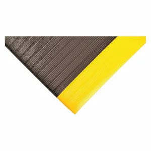 CONDOR 36VK99 Antifatigue Mat Black Yellow Border 4 Feet x 60 Feet | AH7KXW