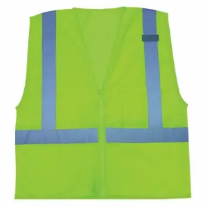 CONDOR 3ZDP5 High Visibility Vest, ANSI Class 2, U, 3XL, Lime, Mesh Polyester, Zipper, Single | CR2BWG