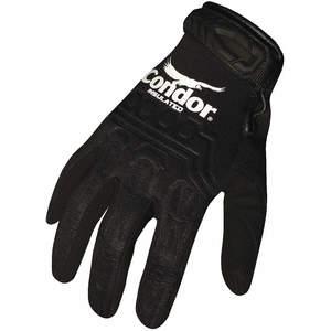 CONDOR 42KZ98 Mechaniker-Handschuhe, Größe 2XL, Handflächenmaterial aus Kunstleder, Schwarz | AX3MAV