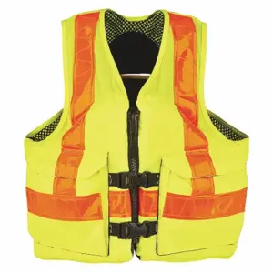 CONDOR 444M88 Life Jacket, III, Foam, Nylon, 15 1/2 lb Buoyancy, Buckle/Zipper, L, Yellow | CR2DAB