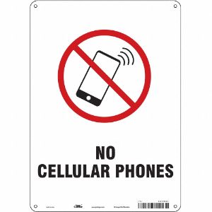CONDOR 451N81 Safety Sign Cell Phone, No Header, 10 Inch Width, 14 Inch Height, English | CE9LFL