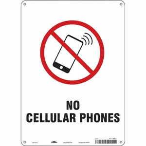 CONDOR 451N83 Safety Sign Cell Phone, No Header, 10 Inch Width, 14 Inch Height, English | CE9LFM